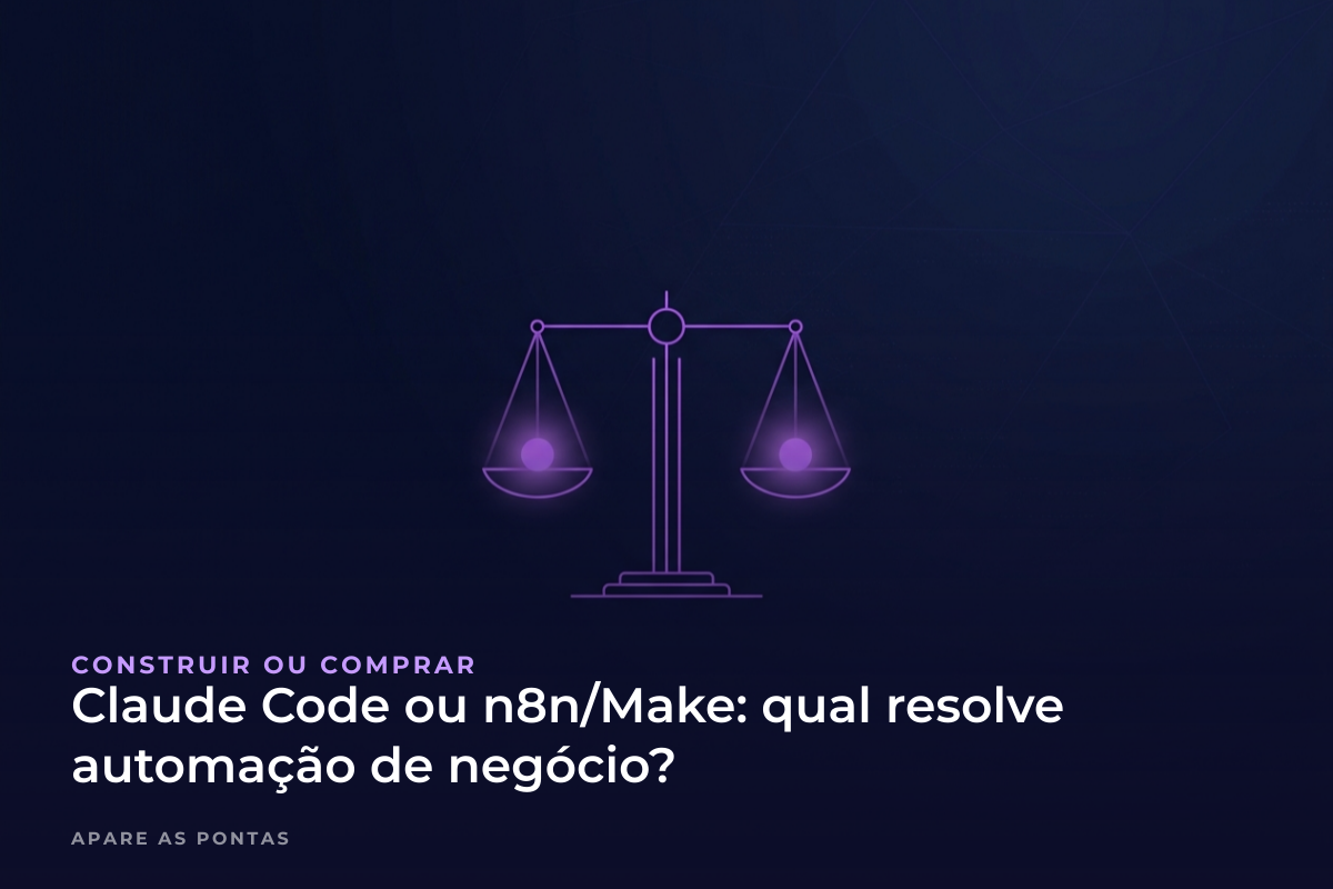 Claude Code ou n8n/Make: qual resolve a automação do meu negócio?