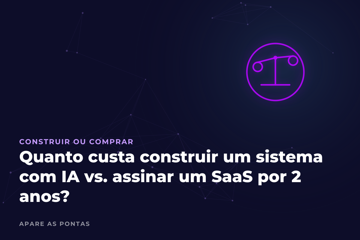 Quanto custa construir um sistema com IA vs. assinar um SaaS por 2 anos?